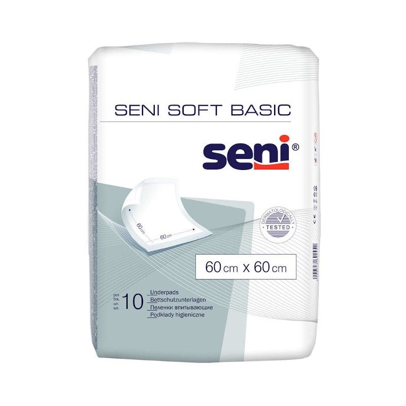 Cearceafuri absorbante protectie pat Seni soft Basic 60x60 cm, 10 buc