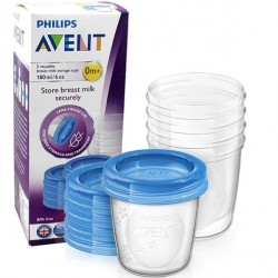 Recipiente lapte matern VIA Philips AVENT, 180 ml, 5 buc