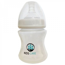 Biberon Natural cu tetina din silicon 130 ml, zero + luni, Kidscare