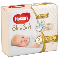 Scutece Huggies Newborn Elite Soft Nr 2 cu bumbac 24buc 4-7 kg