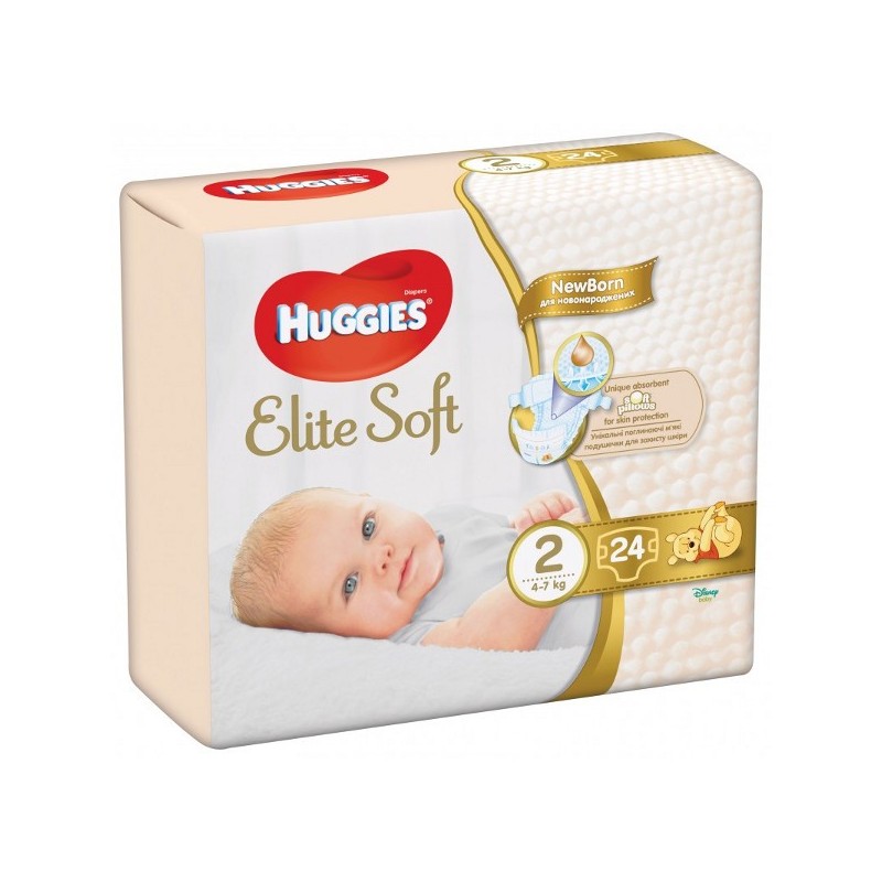 Scutece Huggies Newborn Elite Soft, Nr 2, 24buc, 4-6 kg